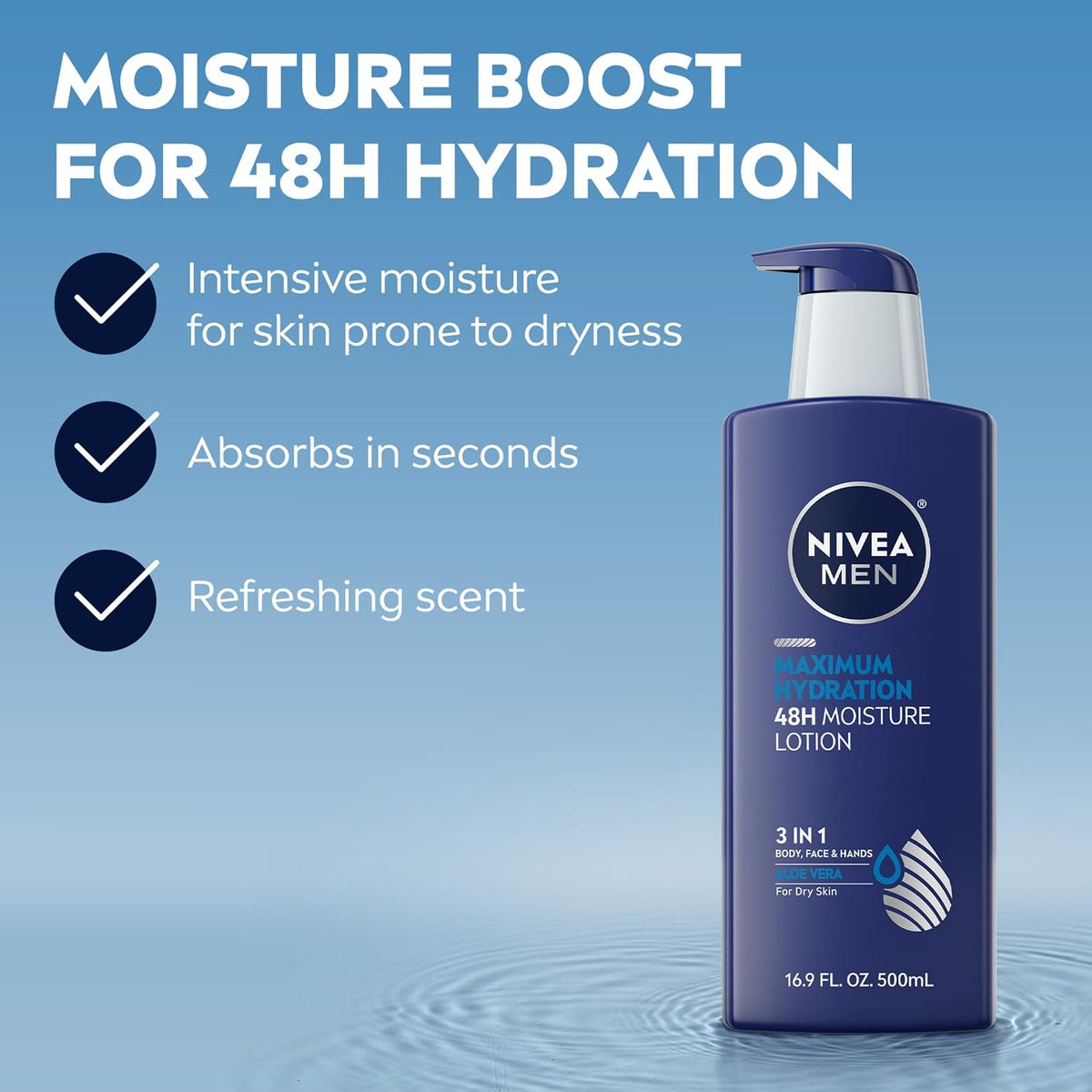 Men’s non-greasy body face and hand lotion