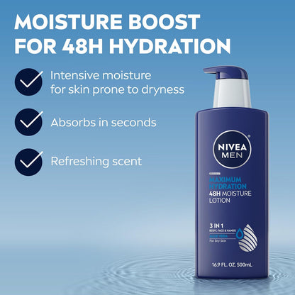 Men’s non-greasy body face and hand lotion