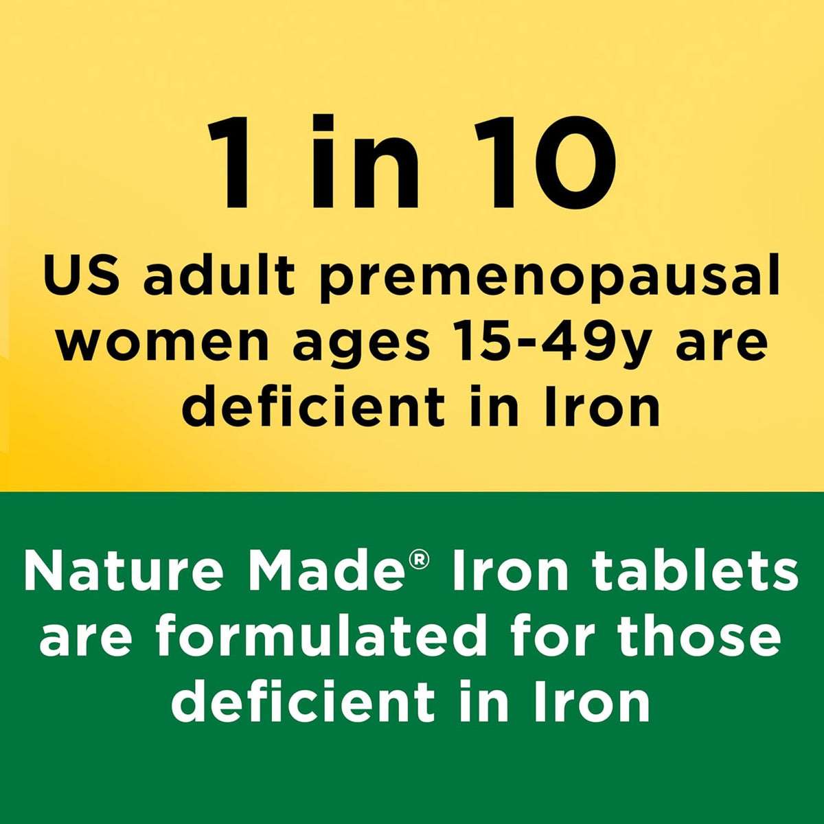 Nature Made Iron tablets bottle packaging details