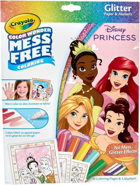 Crayola Disney Princess glitter Color Wonder coloring set