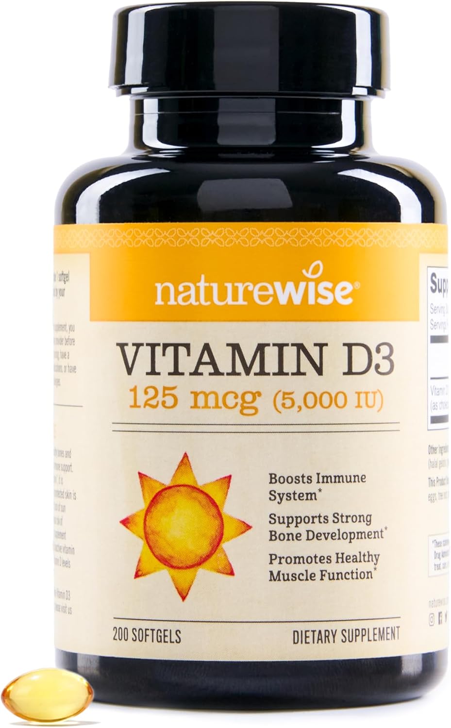 NatureWise Vitamin D3 200 mini softgels front label