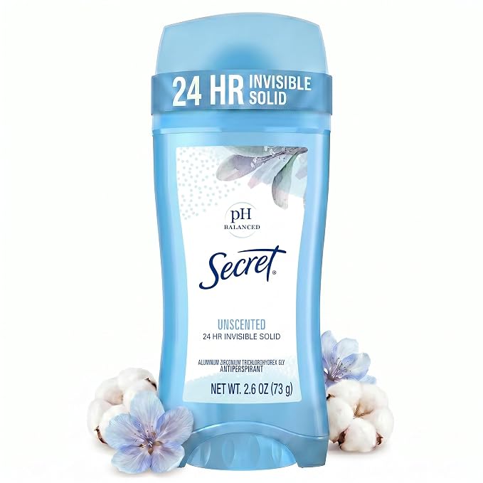 Secret Original Unscented Invisible Solid Deodorant 2.6 oz