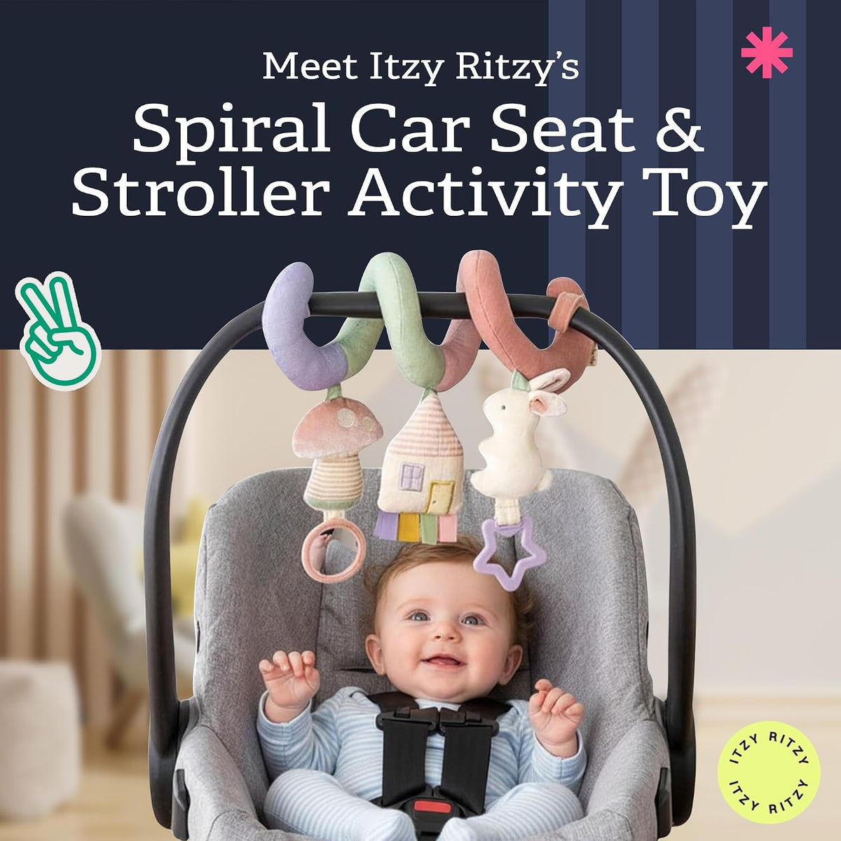 Soft cotton stroller spiral toy for babies ages 0 plus