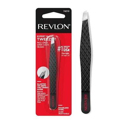 REVLON Expert Slant Tip Tweezer in black