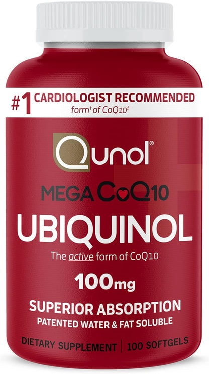 Qunol CoQ10 100 softgels front label