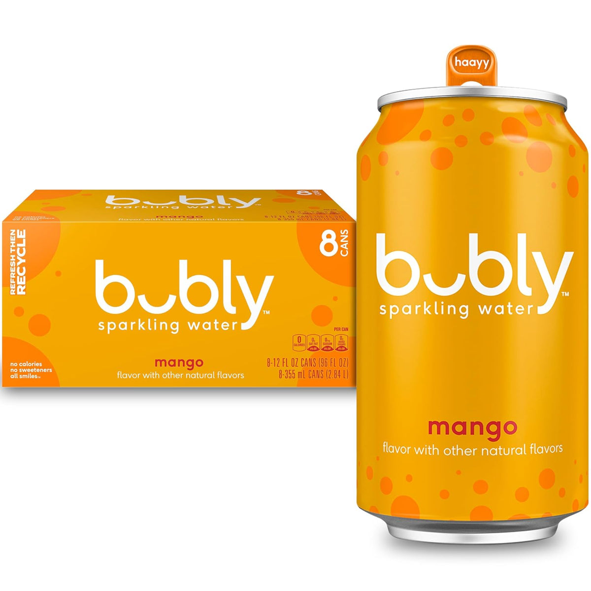 Bubly mango sparkling water 12 fl oz cans