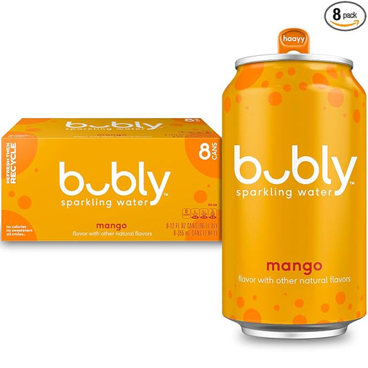 Bubly mango sparkling water 8 pack cans