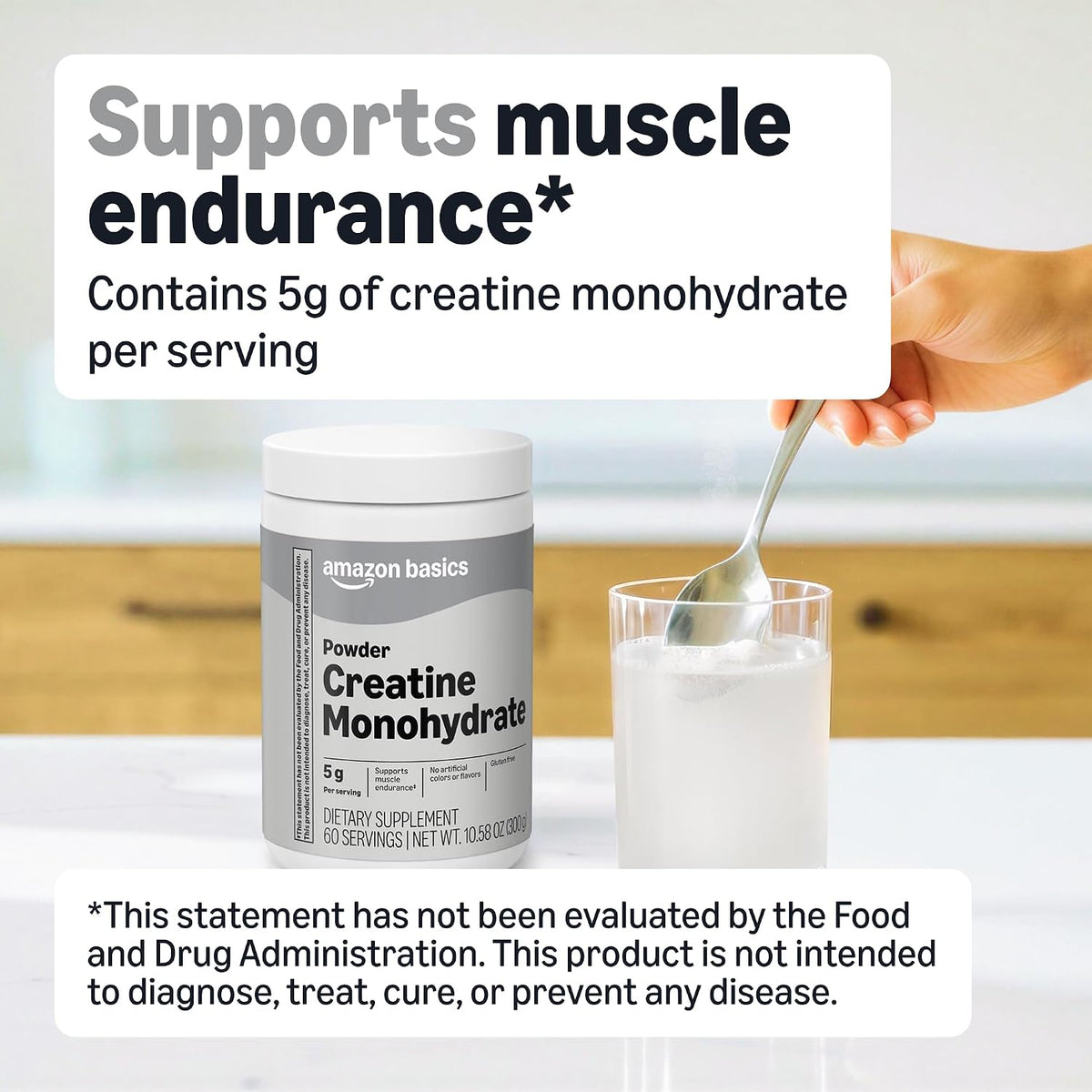 Amazon Basics creatine supplement 10.58 oz