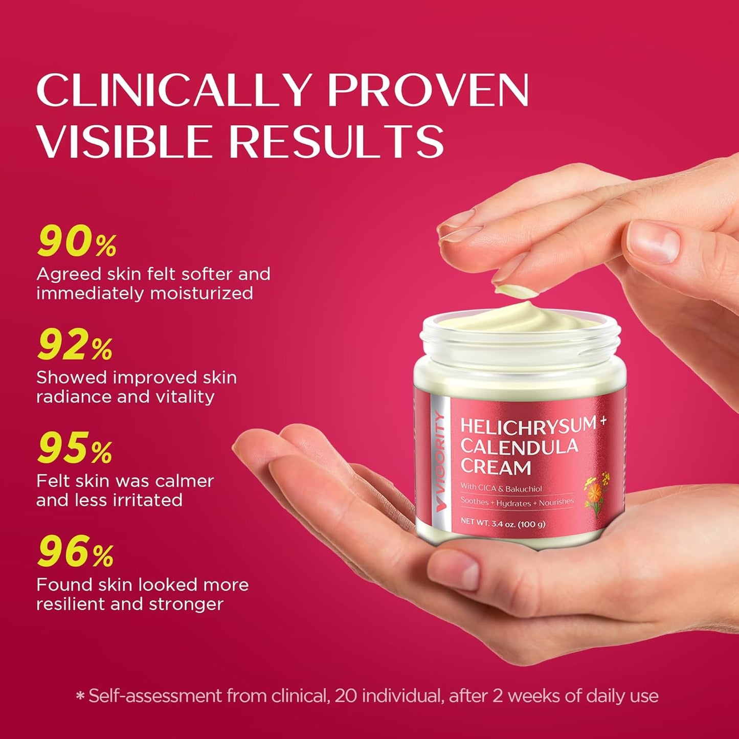 Visit the Vigority Store — Vigority Calendula Cream: Soothes Calendula Cream for Mature, Thin & Fragile Skin with Helichrysum, Bakuchiol & CICA - Hydrates, Nourishes & Strengthens Skin Barrier - Non-greasy Fragrance Free 3.4oz