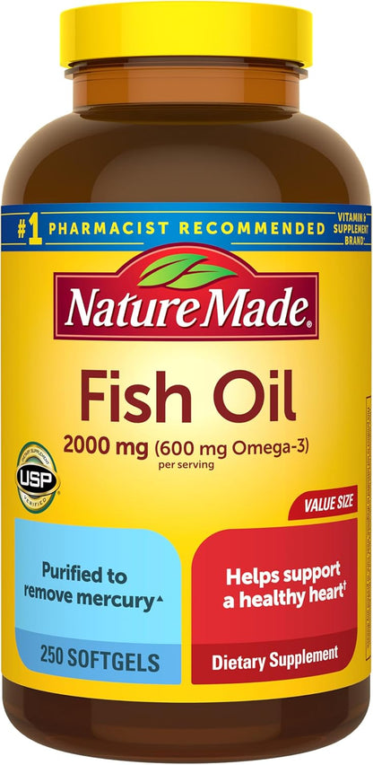 Nature Made 2000mg fish oil supplement bottle