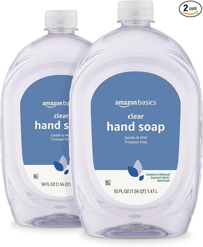 Amazon Basics clear liquid hand soap refill 2 pack