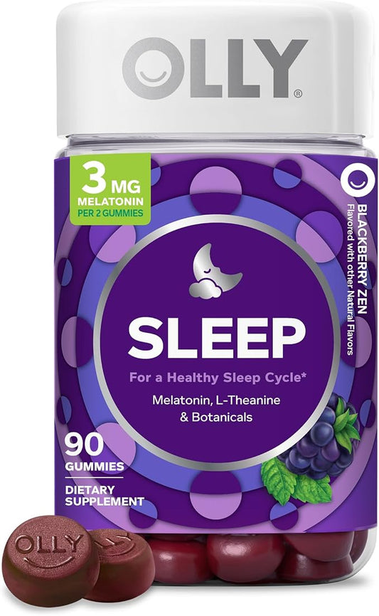 OLLY Sleep Support gummy supplement 90 count bottle