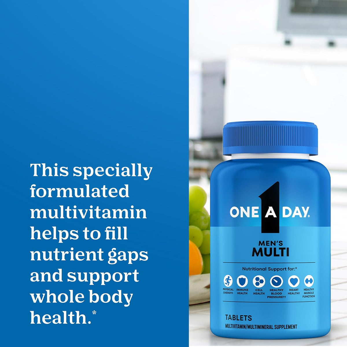 200 count ONE A DAY men’s multivitamin packaging