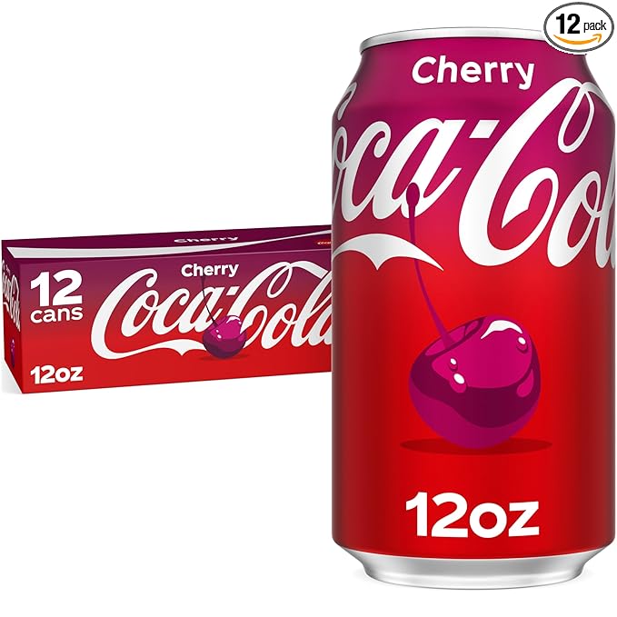 Coca-Cola Cherry Soda Soft Drink Cans 12 pack