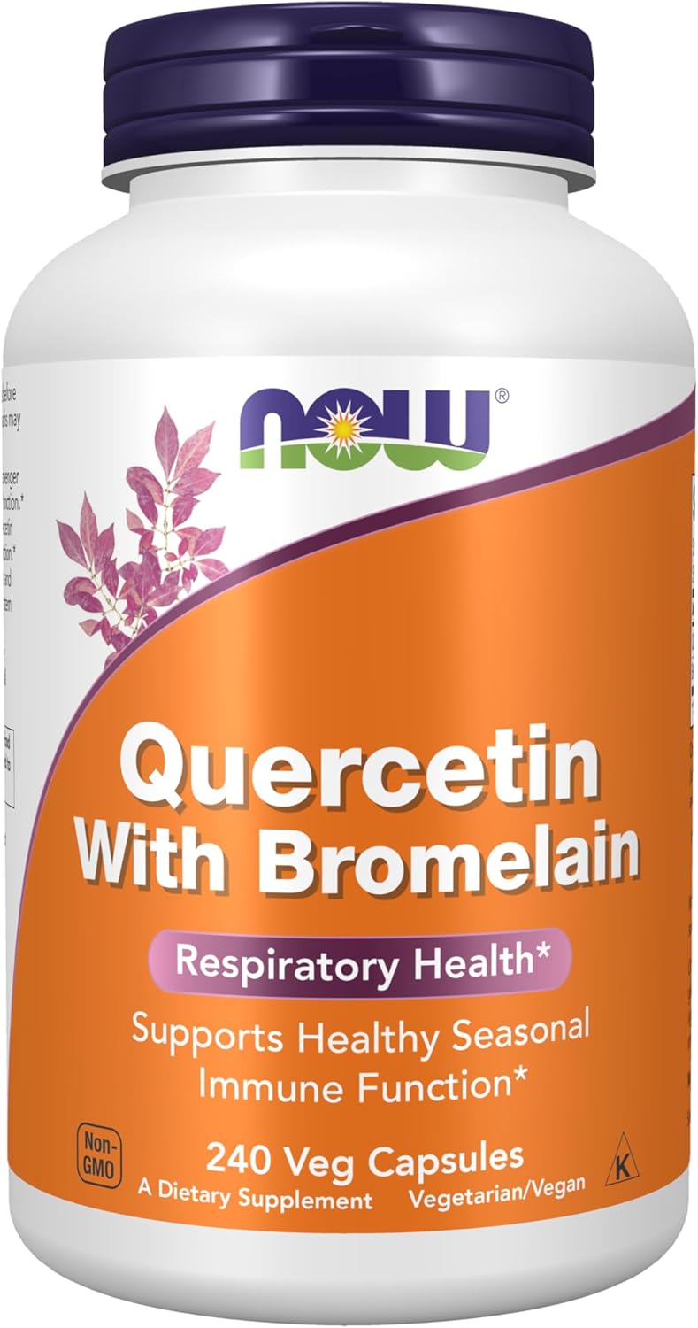 NOW Supplements quercetin and bromelain capsules