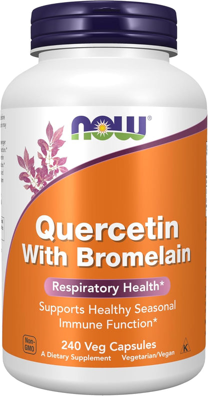 NOW Supplements quercetin and bromelain capsules
