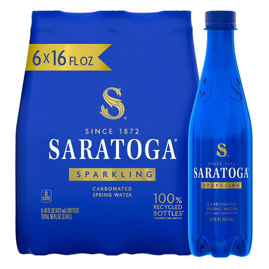 Saratoga carbonated spring water 16 fl oz bottles