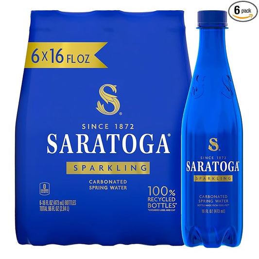 Saratoga sparkling water bottles 6-pack