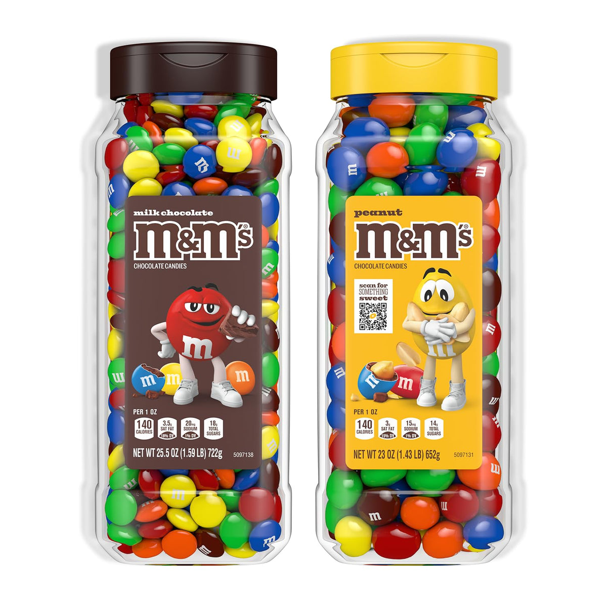 M&M's assorted chocolate candies in resealable party size jars