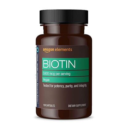 Amazon Basics vegan biotin 5000 mcg capsules bottle