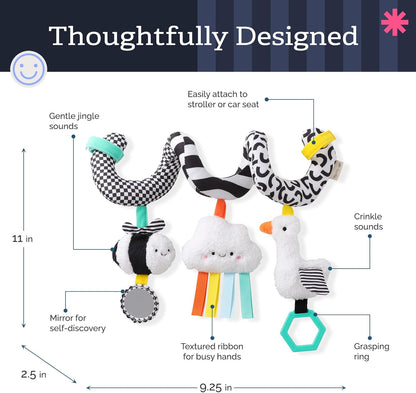 High contrast baby travel toy for car seats