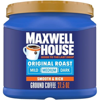 Maxwell House medium roast ground coffee canister