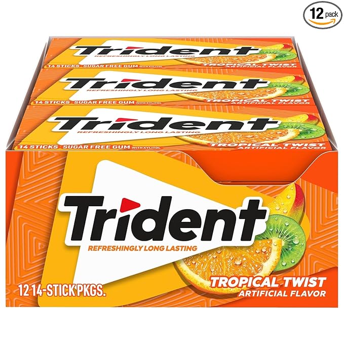 Trident Tropical Twist sugar-free chewing gum 12-pack