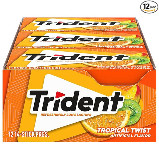 Trident Tropical Twist sugar-free chewing gum 12-pack