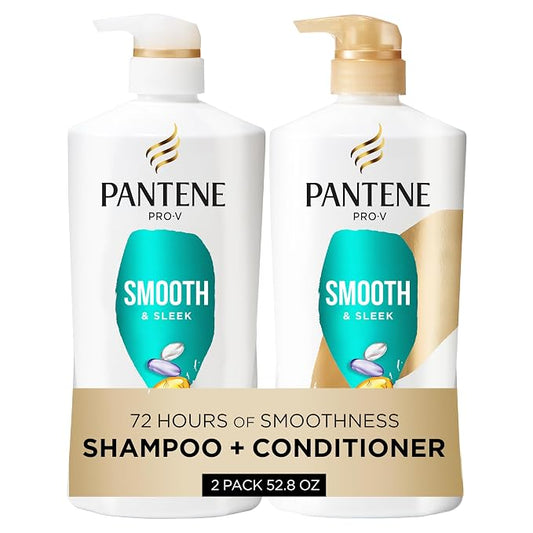 Pantene Smooth and Sleek shampoo conditioner set
