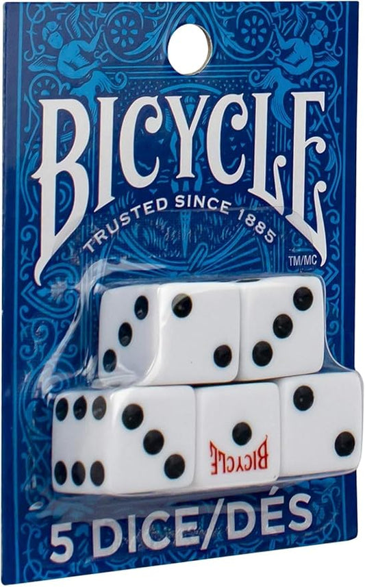 Bicycle white black D6 dice set 16 mm