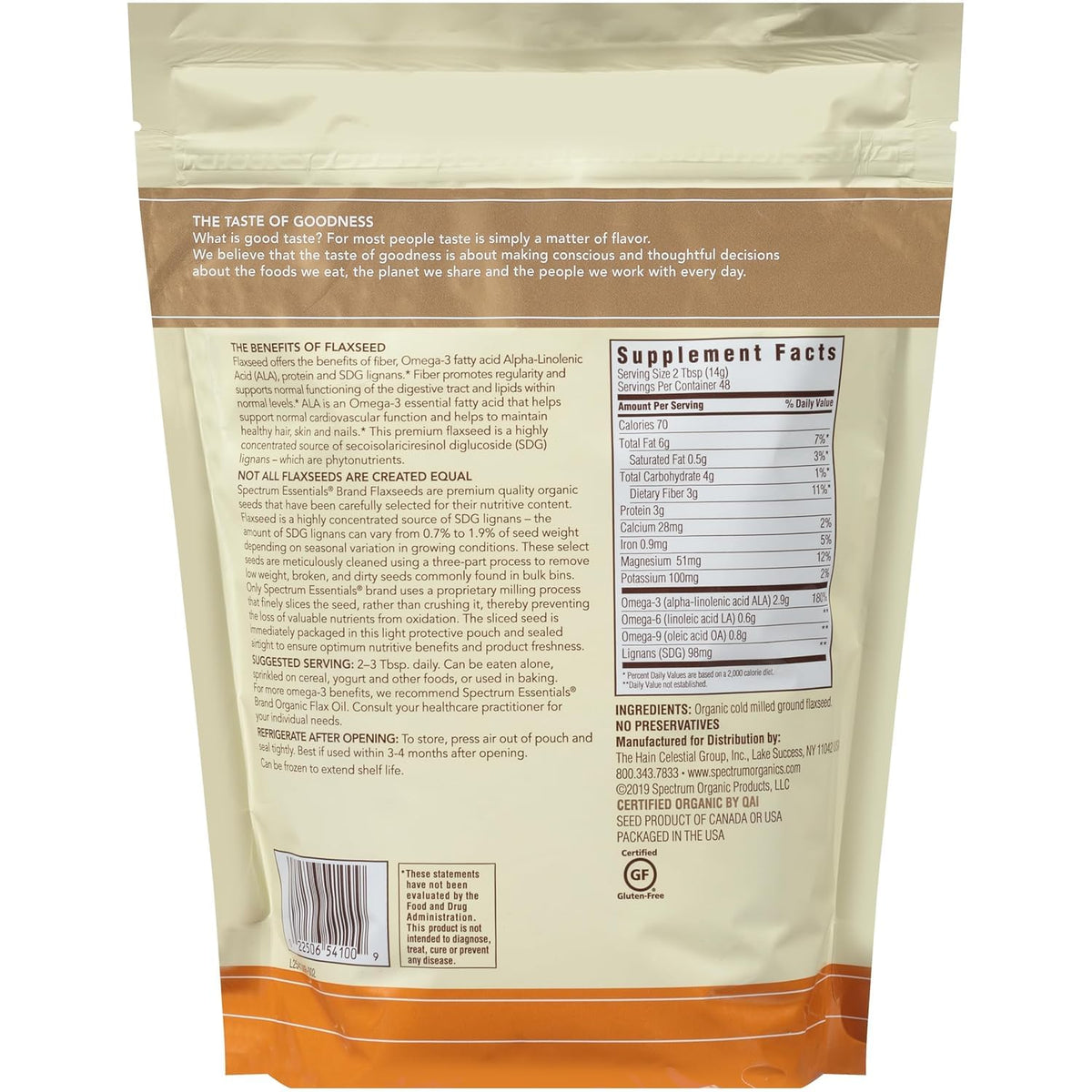 Premium ground flaxseed for smoothies and baking