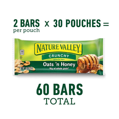 Whole grain oat and honey snack bars packaging