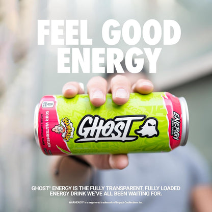 GHOST Energy Drink 16 oz cans Warheads Sour Watermelon