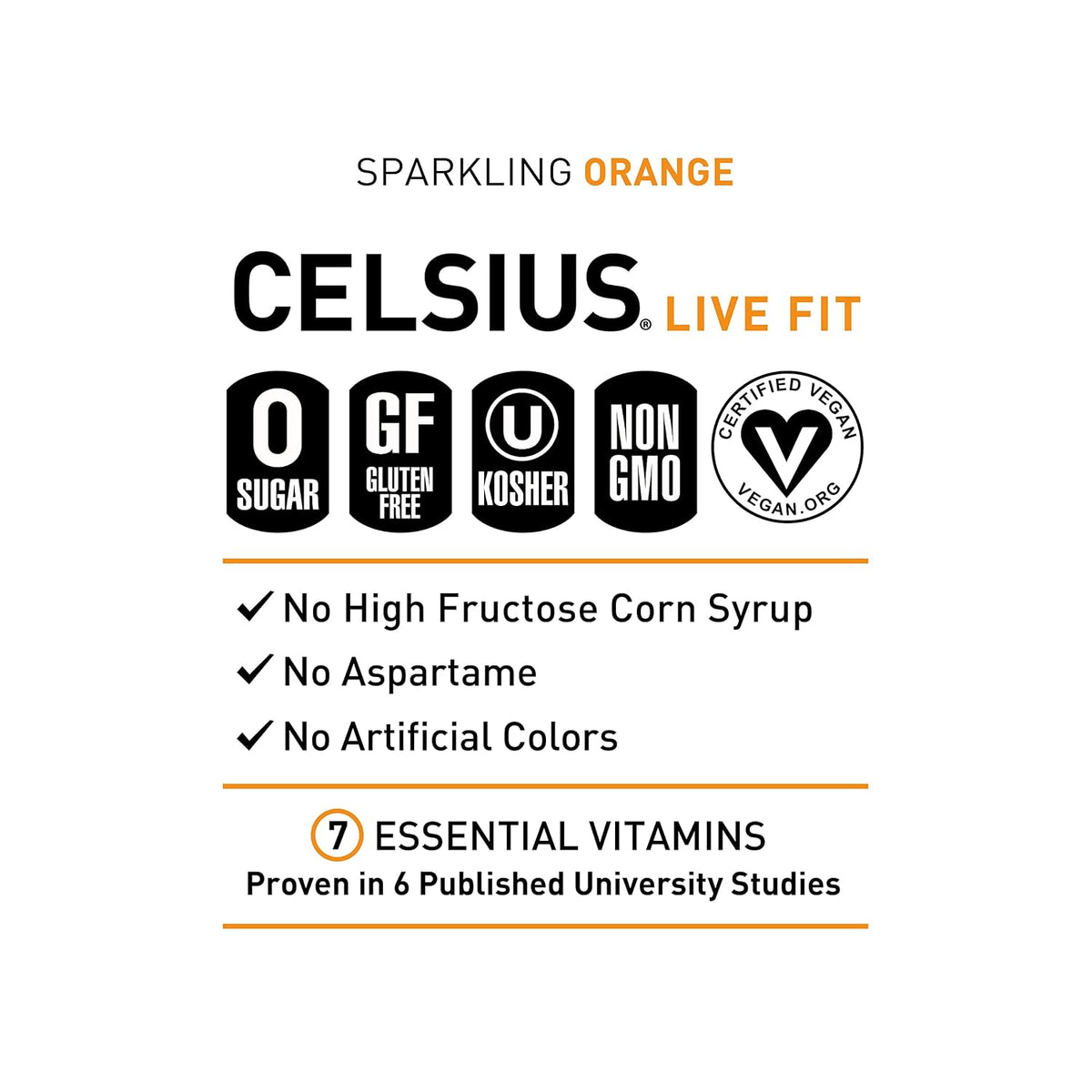 CELSIUS Sparkling Orange premium energy beverage