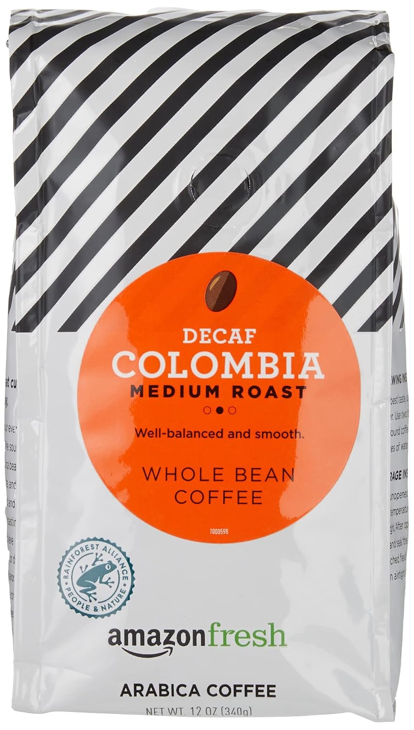 Amazon Fresh medium roast decaf Colombia coffee