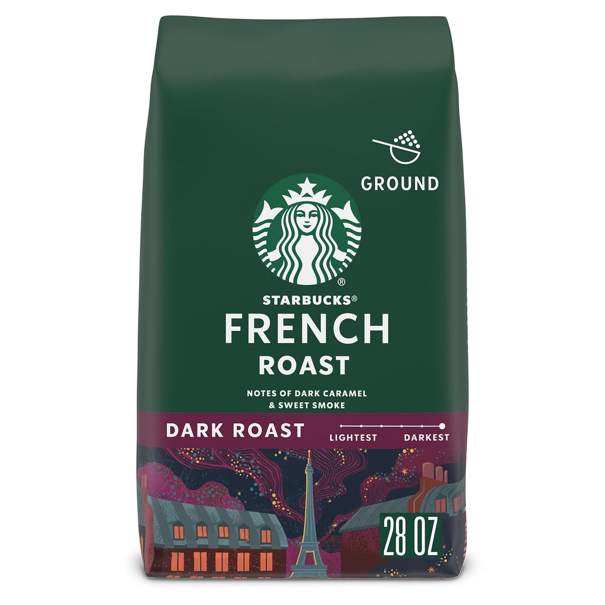 Starbucks dark roast ground coffee for hot or iced coffee