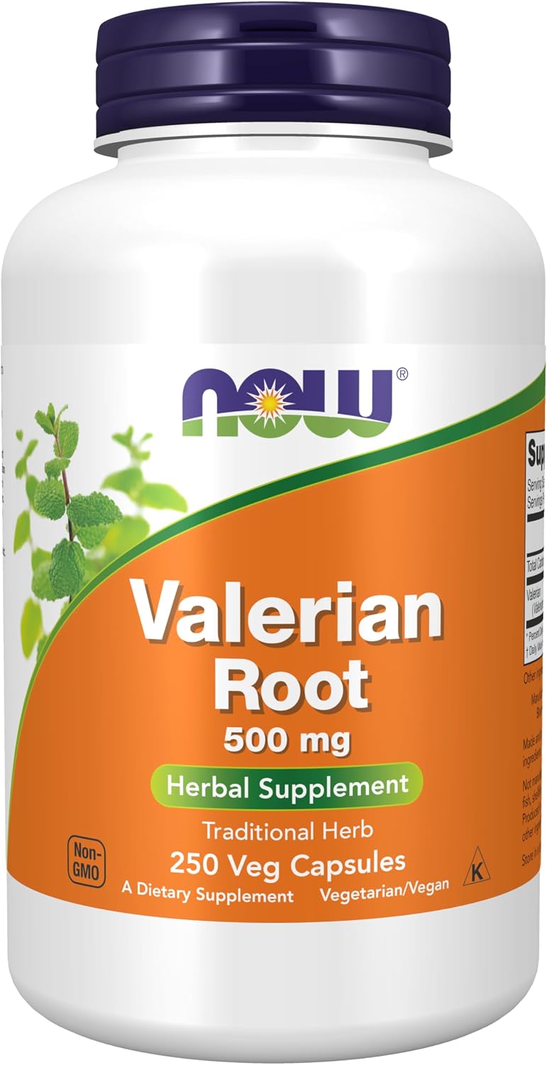 NOW Supplements Valerian Root herbal supplement front label