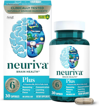 NEURIVA Plus memory and focus supplement packaging