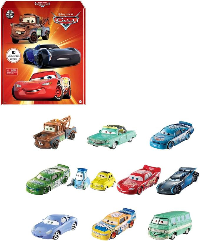 Lightning McQueen Mater and Sheriff die-cast toy cars