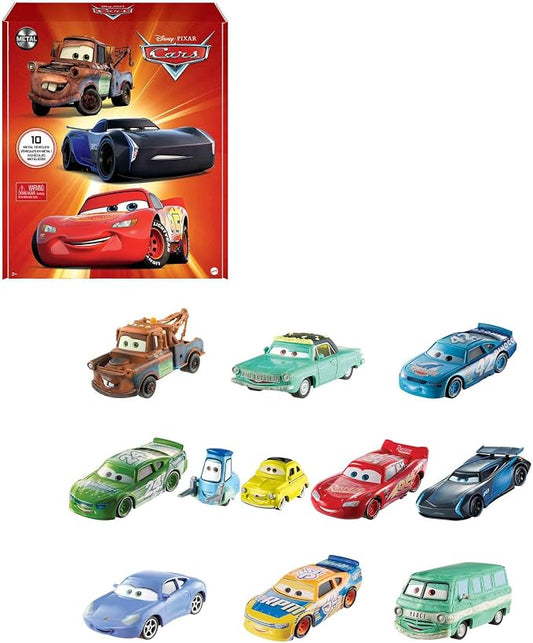 Lightning McQueen Mater and Sheriff die-cast toy cars