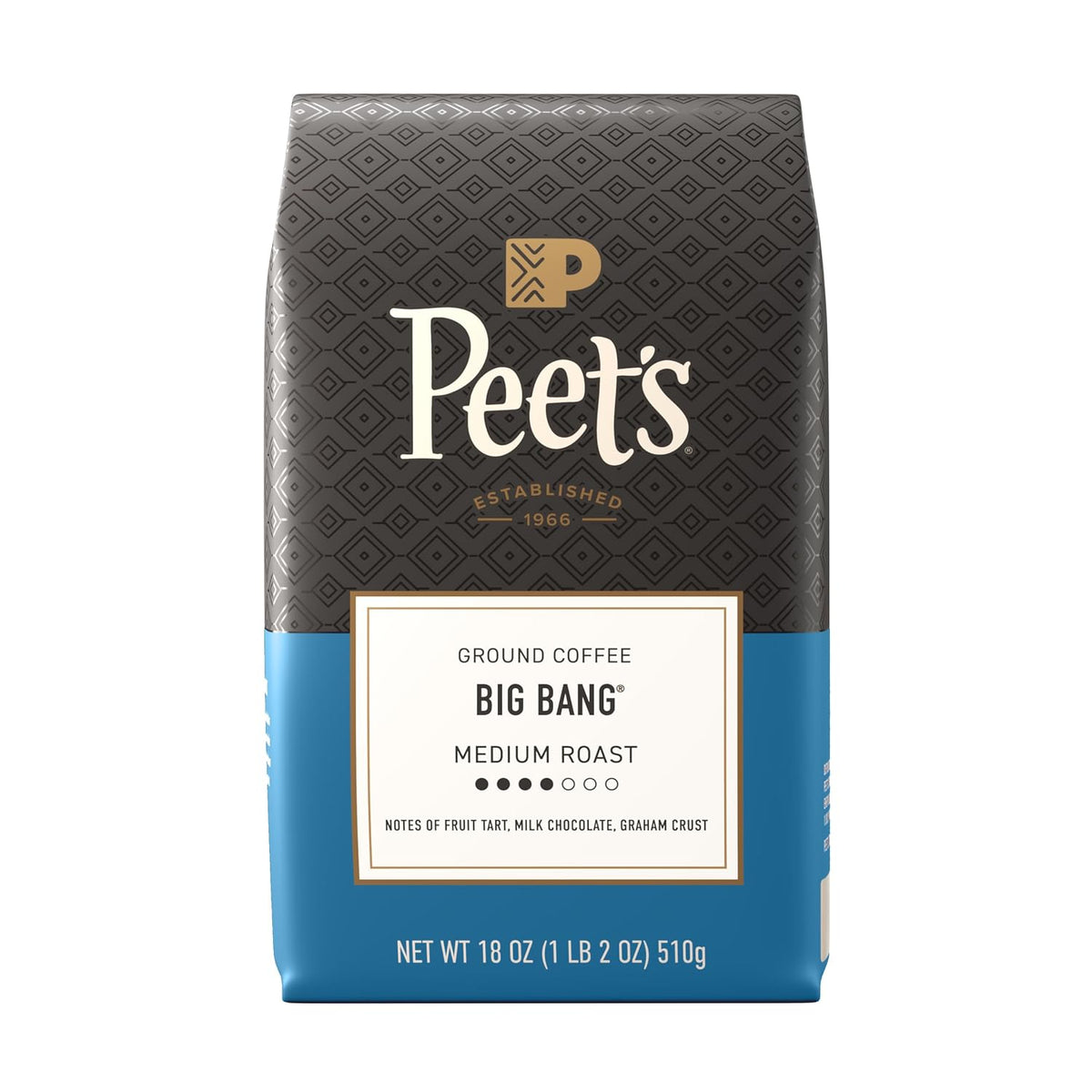 Peet's Big Bang ground coffee bag front view