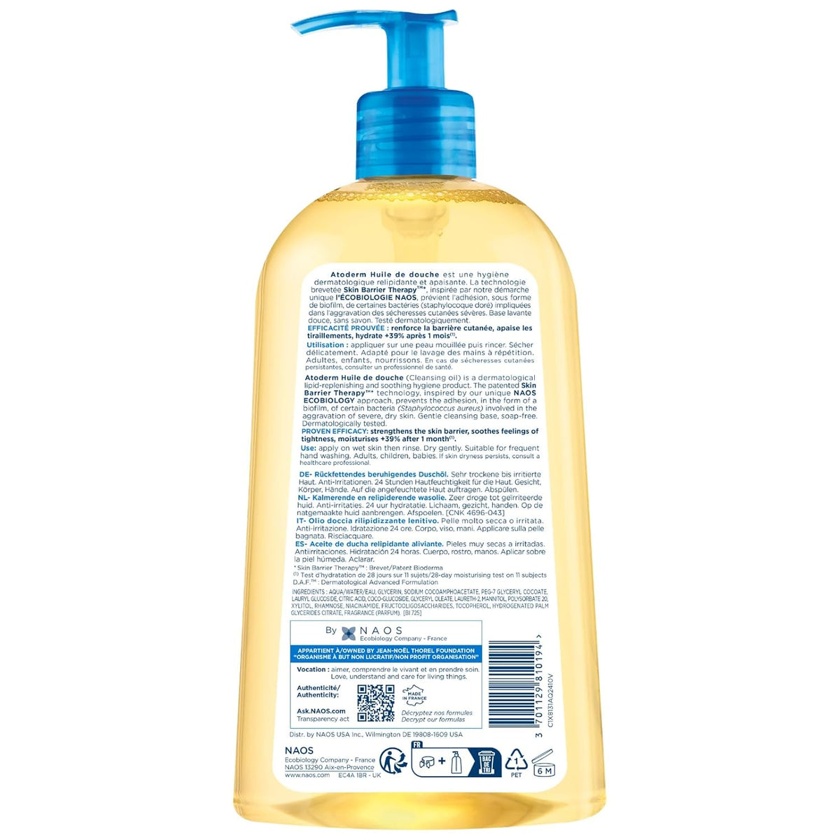 Nourishing shower oil for sensitive skin