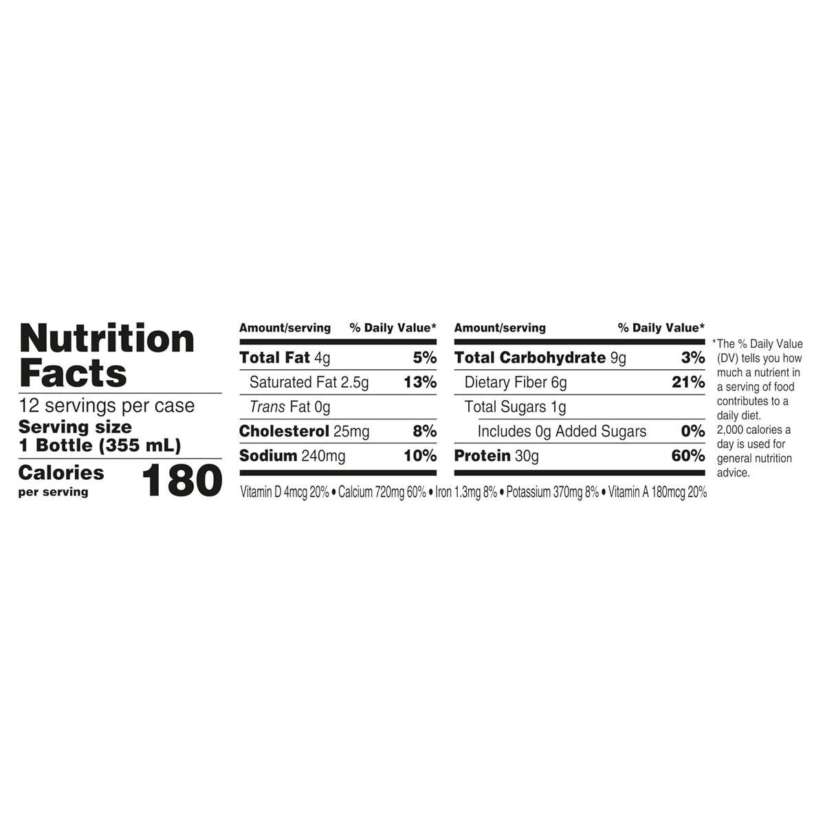 Chocolate protein shake with 30g protein