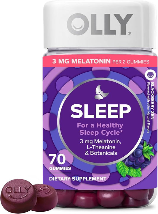 OLLY Sleep Support gummy supplement 70 count bottle