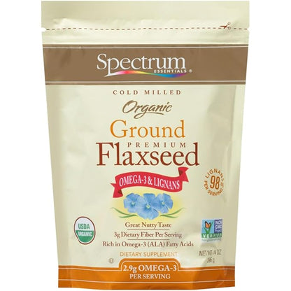 Spectrum Essentials Organic Premium Ground Flaxseed 14 oz package