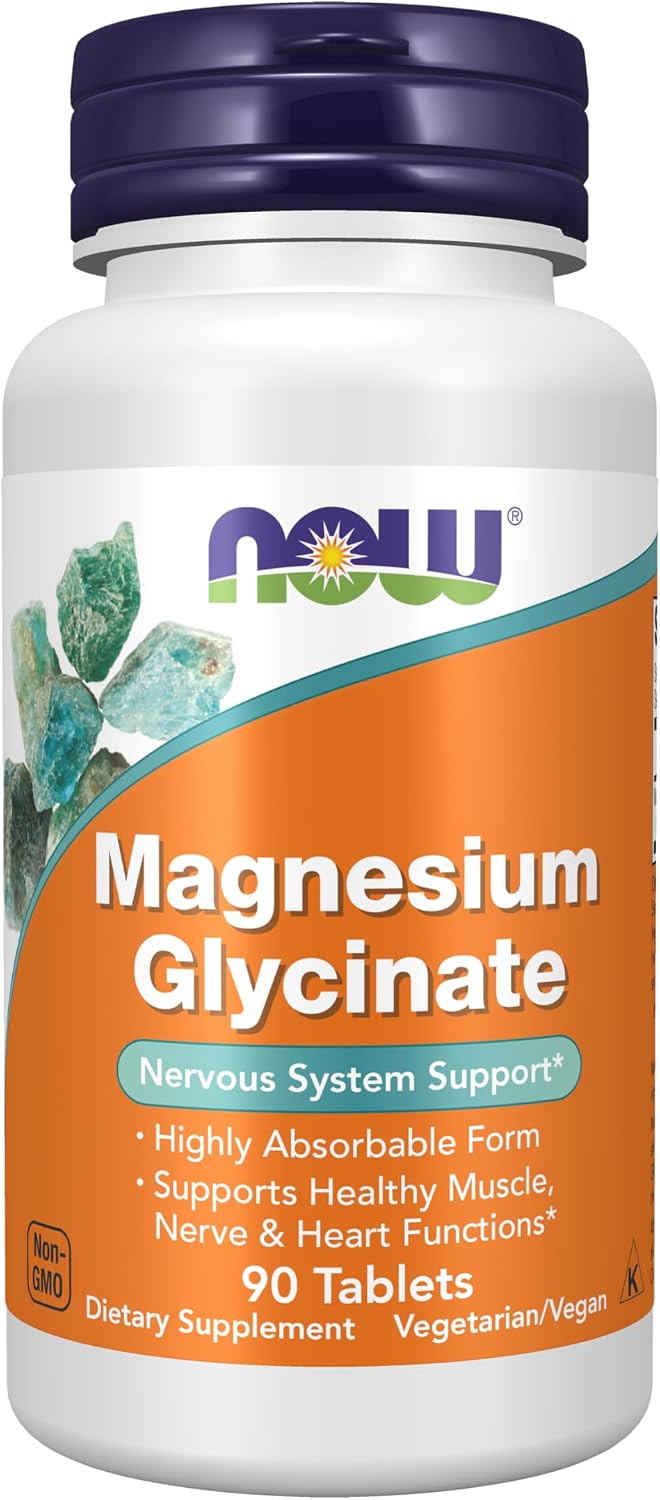 NOW Supplements magnesium glycinate front label