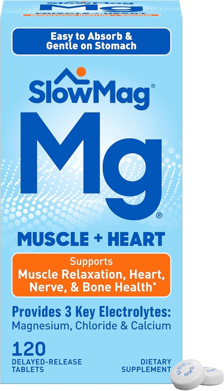 SlowMag Muscle and Heart 120 count supplement front label