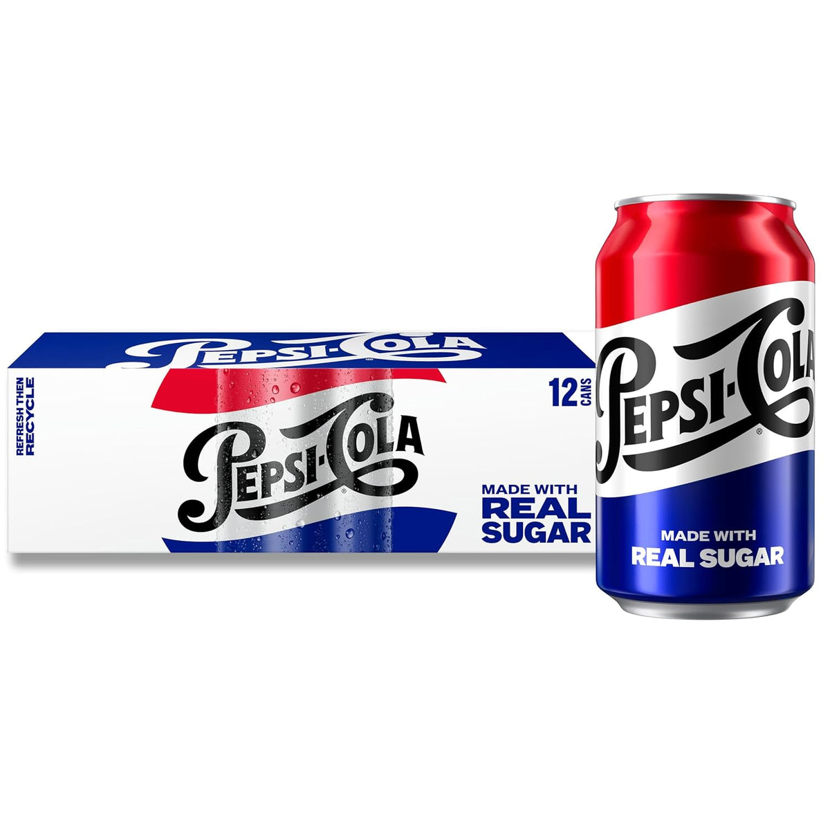Pepsi Real Sugar Cola 12 fl oz cans