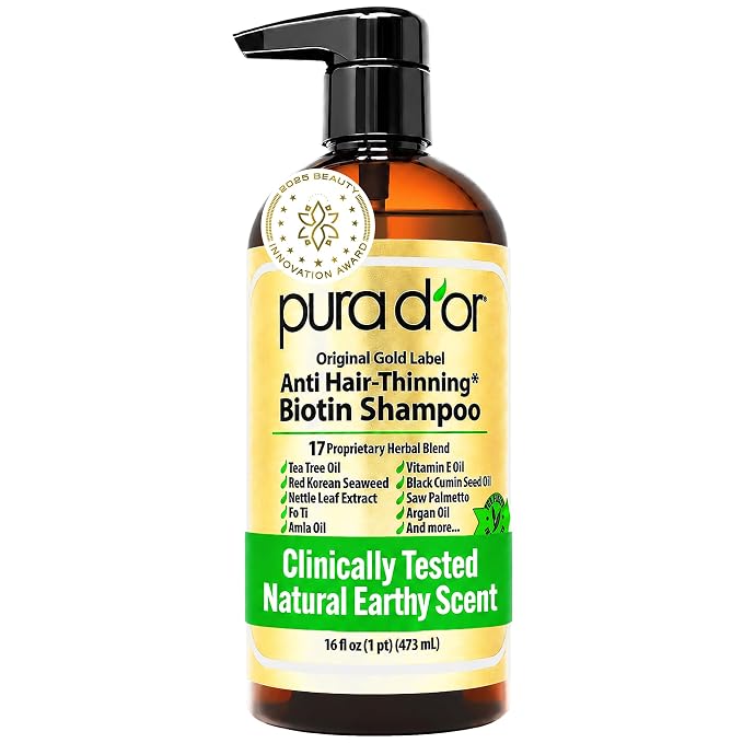 PURA D'OR Gold Label biotin shampoo 16oz bottle
