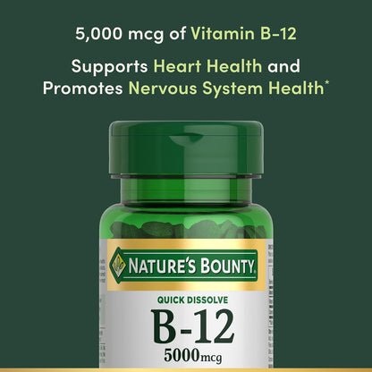 Nature's Bounty high strength B12 tablets
